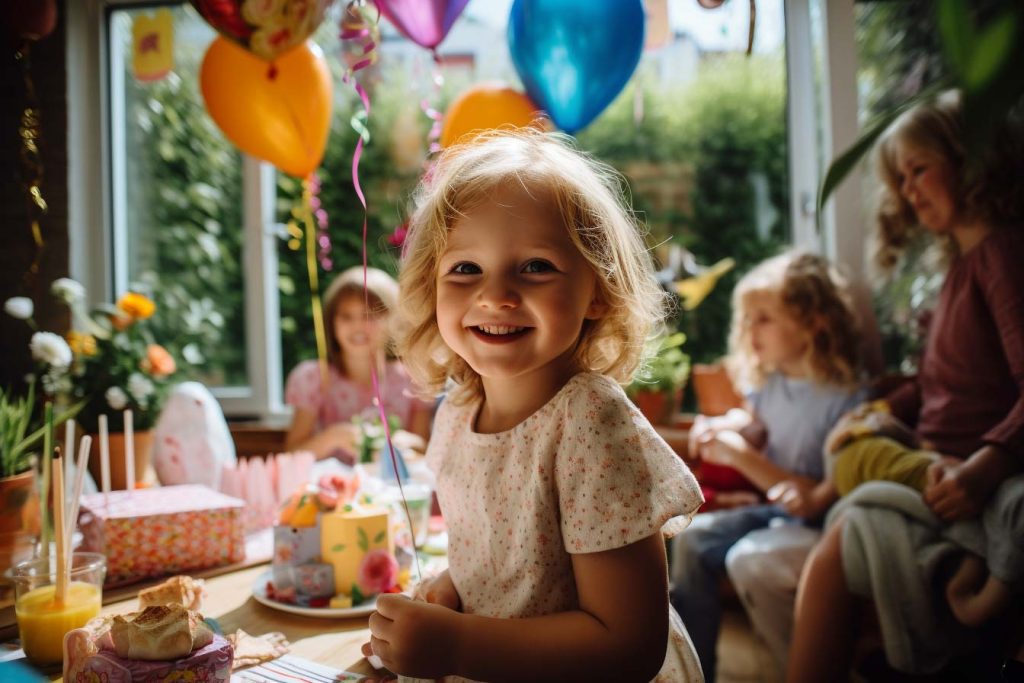 Fiestas infantiles La guia definitiva para crear recuerdos inolvidables. Niña feliz por recibir regalos