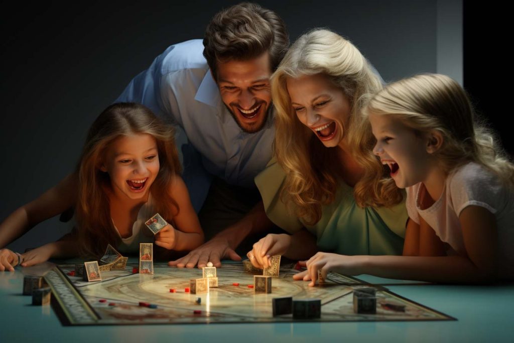 Los Mejores Juegos de Mesa Clásicos y Modernos para Disfrutar en Familia en México. Familia jugando Monopoly.