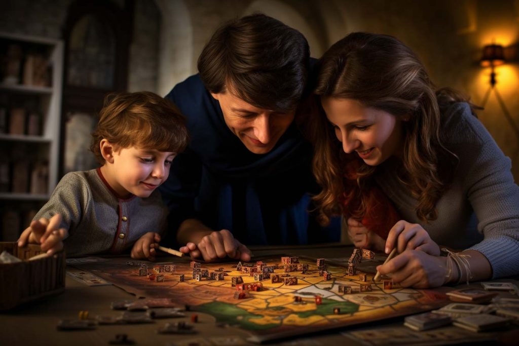 Los Mejores Juegos de Mesa Clásicos y Modernos para Disfrutar en Familia en México. Familia jugando Harry Potter.