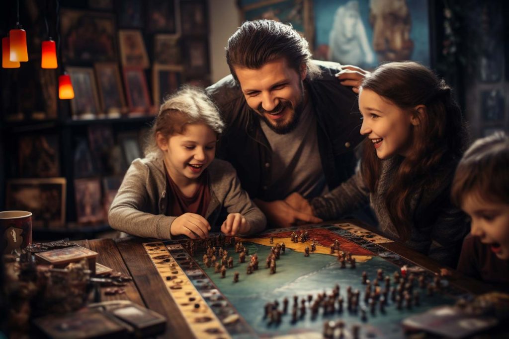 Los Mejores Juegos de Mesa Clásicos y Modernos para Disfrutar en Familia en México. Familia jugando un Game of Thrones.