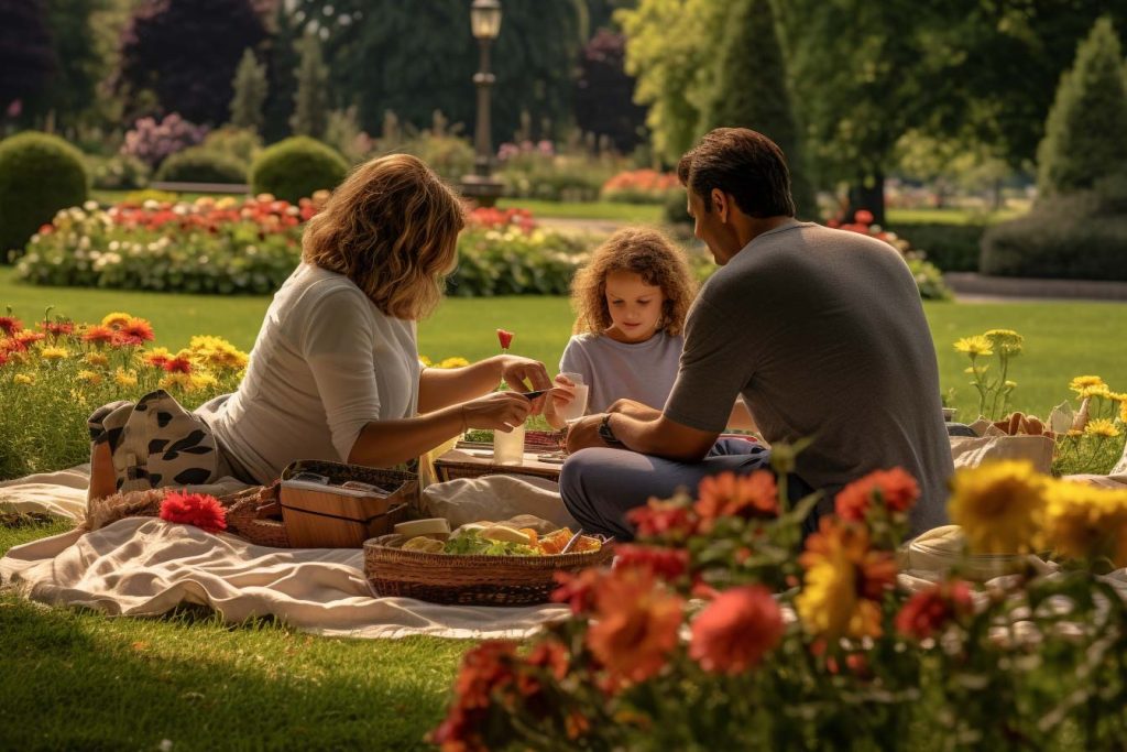 ¡Tips para un picnic familiar perfecto en México: Menú y diversión al aire libre! Familia teniendo un picnic en el parque