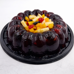 Gelatina de Vino Tinto con Fruta en Almíbar